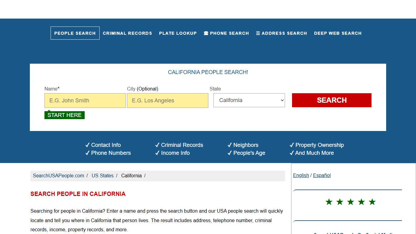 California People Search SearchUSAPeople